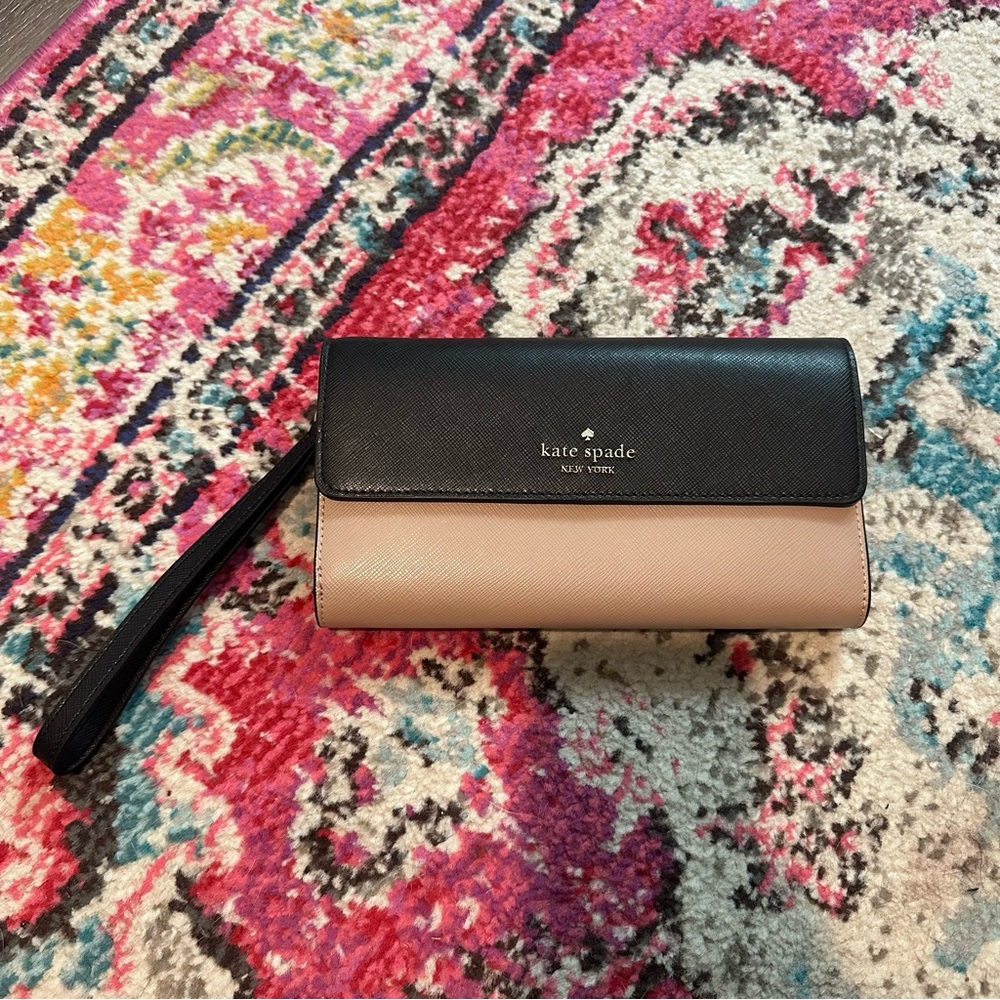 Kate Spade Madison Color block Saffiano Leather Wallet EUC